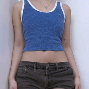 Hollister Blue Summer Towel Tank Top